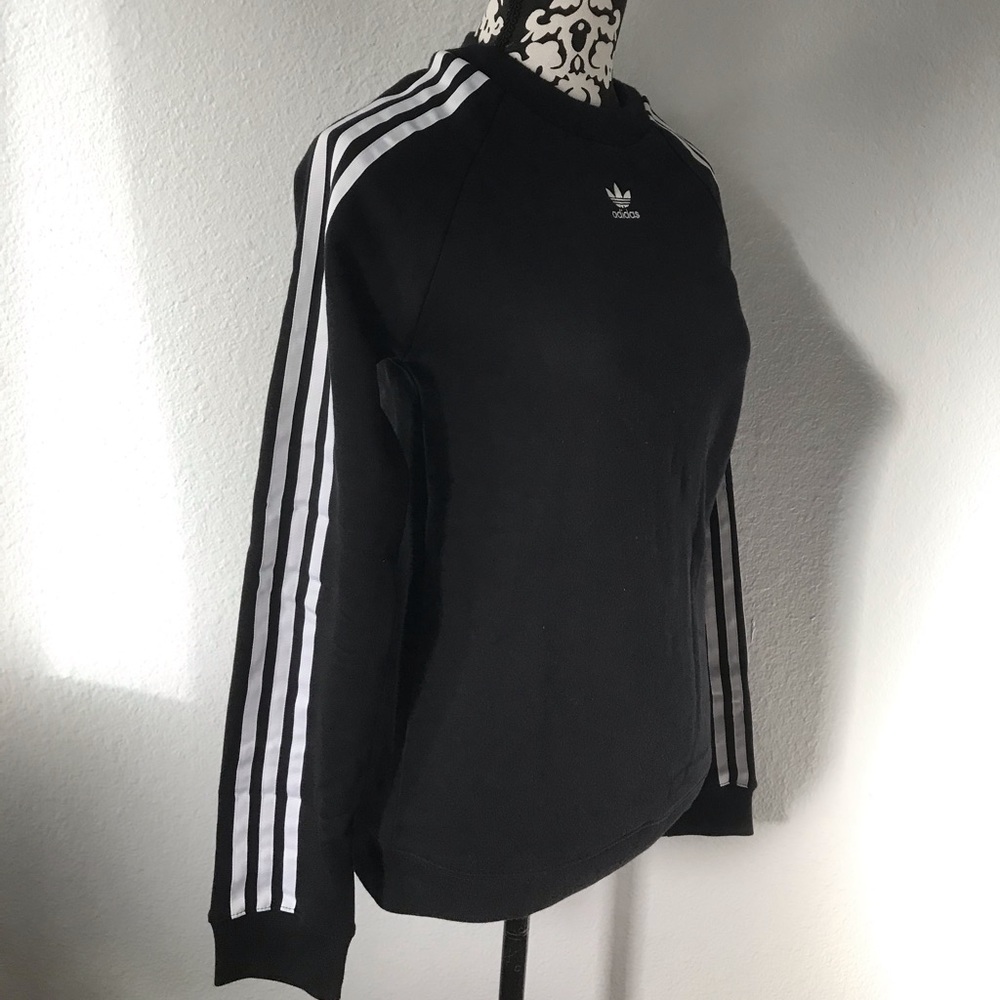 NWT Adidas 3 stripes black sweater